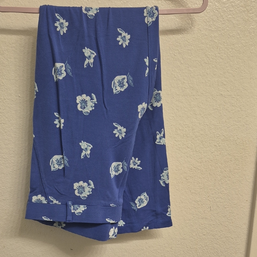 Betabrand Blue Floral Women's Yoga Dress Pants
